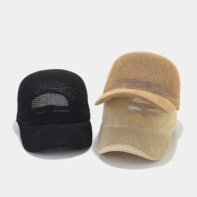 Paper Grass Breathable Baseball Hat Women's Solid Adjustable Sunshade and Sunscreen Duck Tongue Hat
