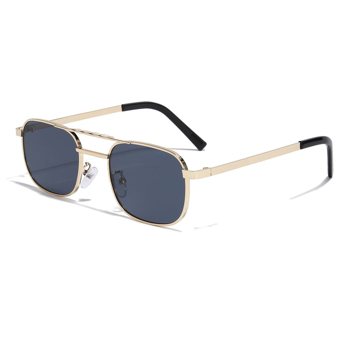 Small frame men's sunglasses, high-end metal double bridge women's casual sunglasses, UV protection