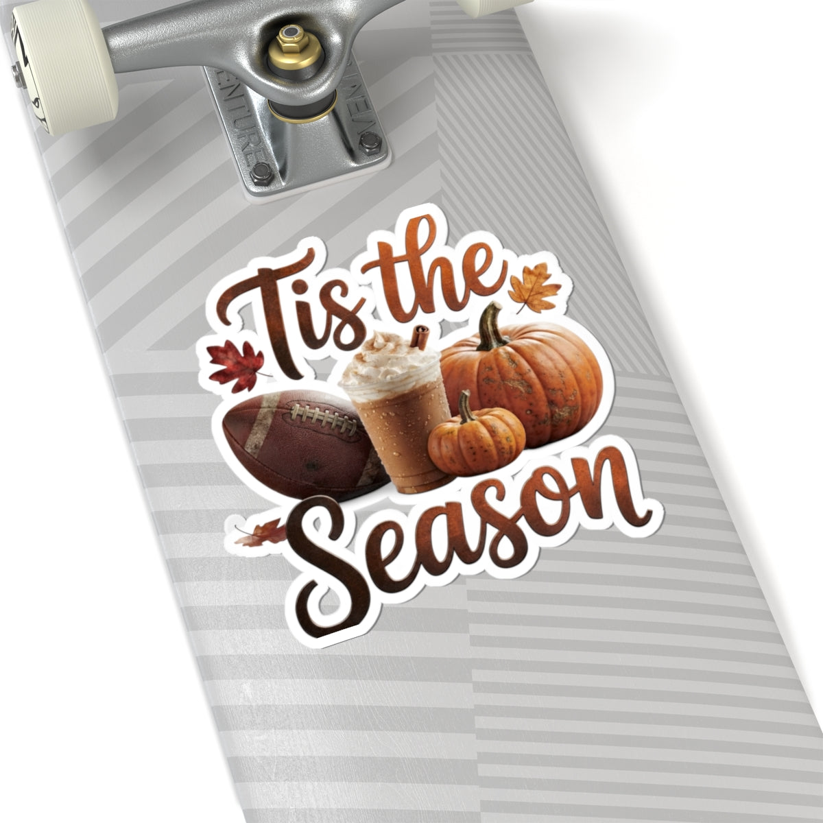 'Tis the Season Fall Sticker — Pumpkin, Football & Latte Kiss-Cut Sticker