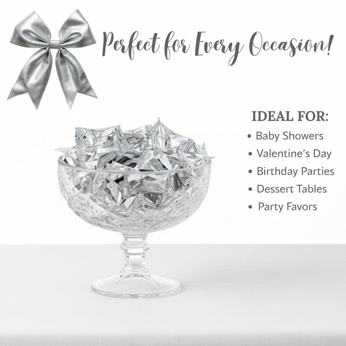 220ct Silver Wrapped Buttermints – Individually Wrapped Butter Mints for Weddings, Candy Buffets & Thank You Treats