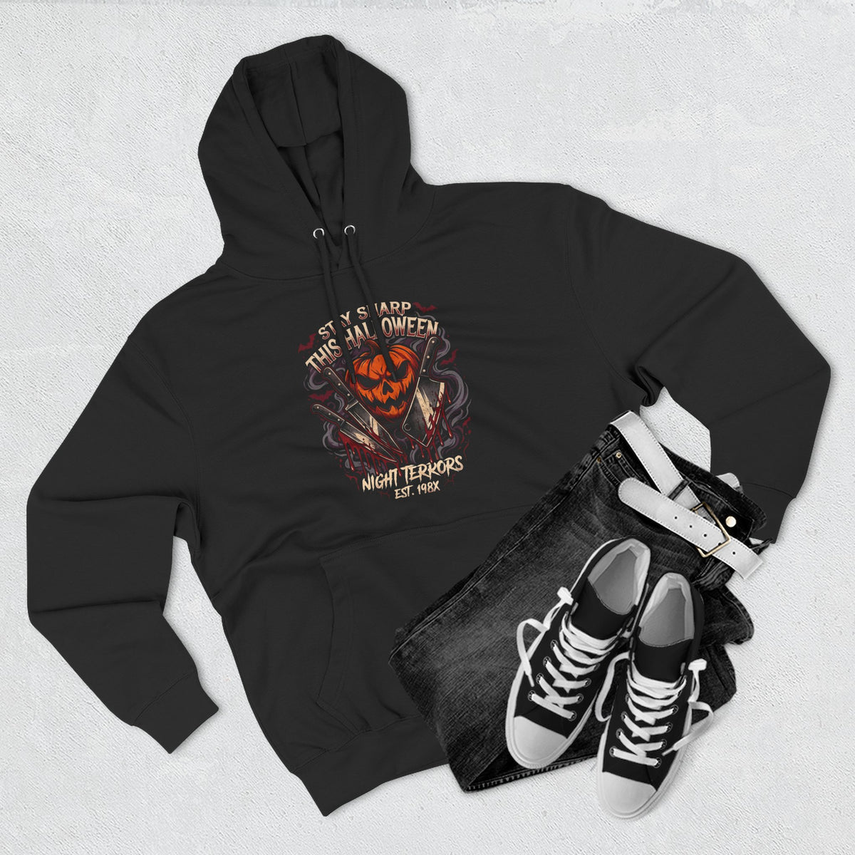 Halloween Pumpkin Skull Hoodie — Spooky Jack-o'-Lantern Fleece Sweatshirt