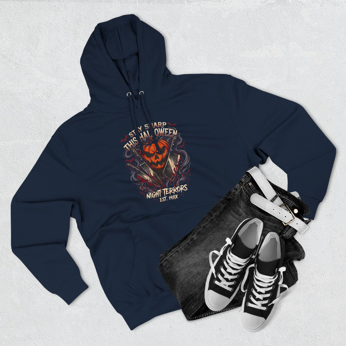 Halloween Pumpkin Skull Hoodie — Spooky Jack-o'-Lantern Fleece Sweatshirt