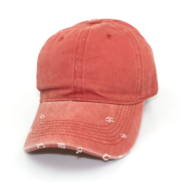 Autumn and winter distressed personalized soft-top cap Harajuku retro hat