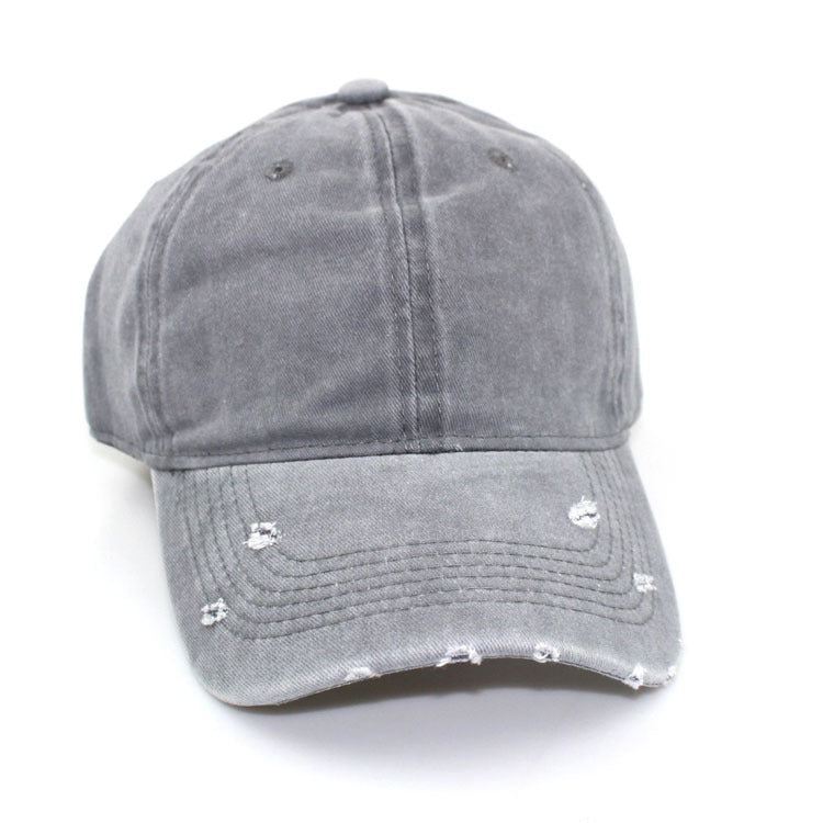 Autumn and winter distressed personalized soft-top cap Harajuku retro hat