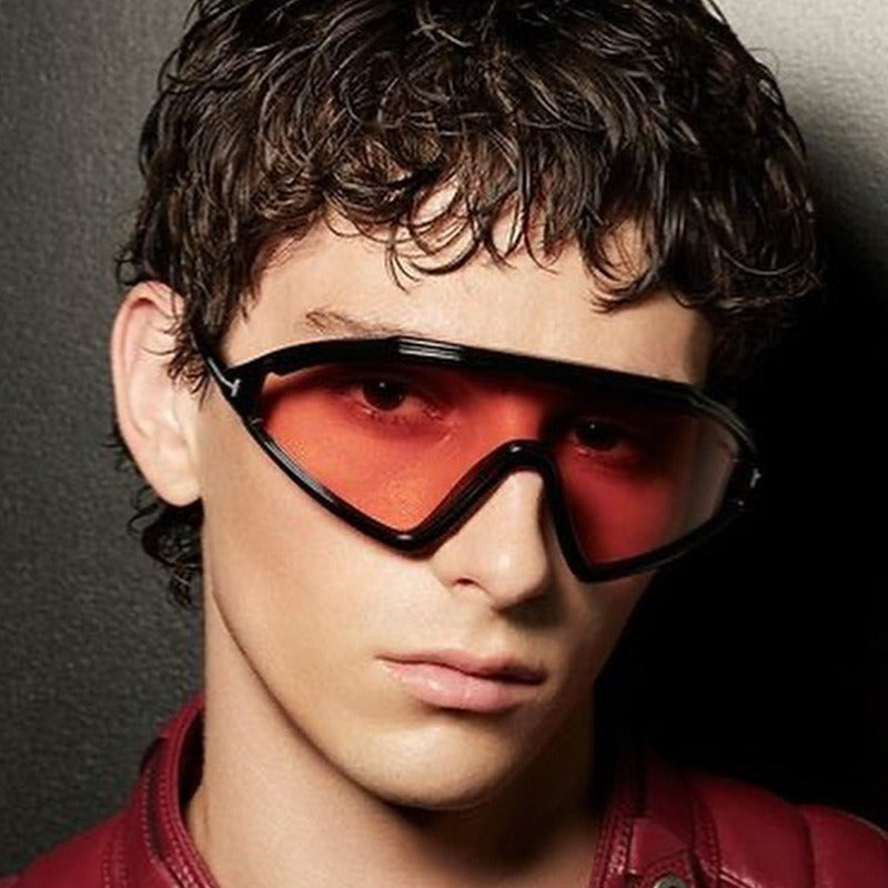 Retro large frame T-shaped sunglasses women's triangular face mask sunglasses fashionable one-piece