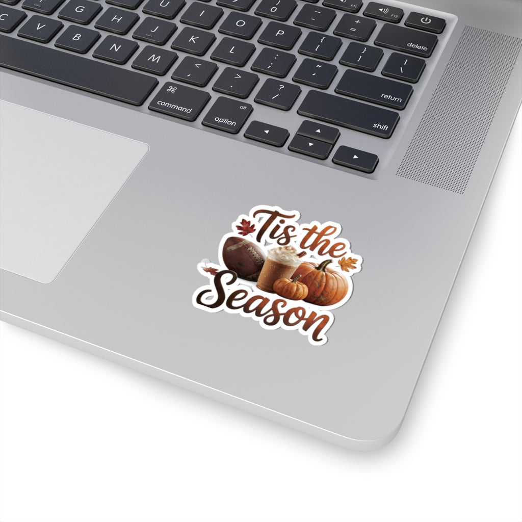 'Tis the Season Fall Sticker — Pumpkin, Football & Latte Kiss-Cut Sticker