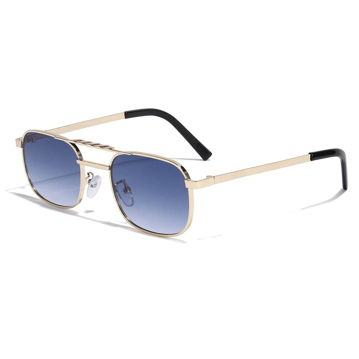 Small frame men's sunglasses, high-end metal double bridge women's casual sunglasses, UV protection