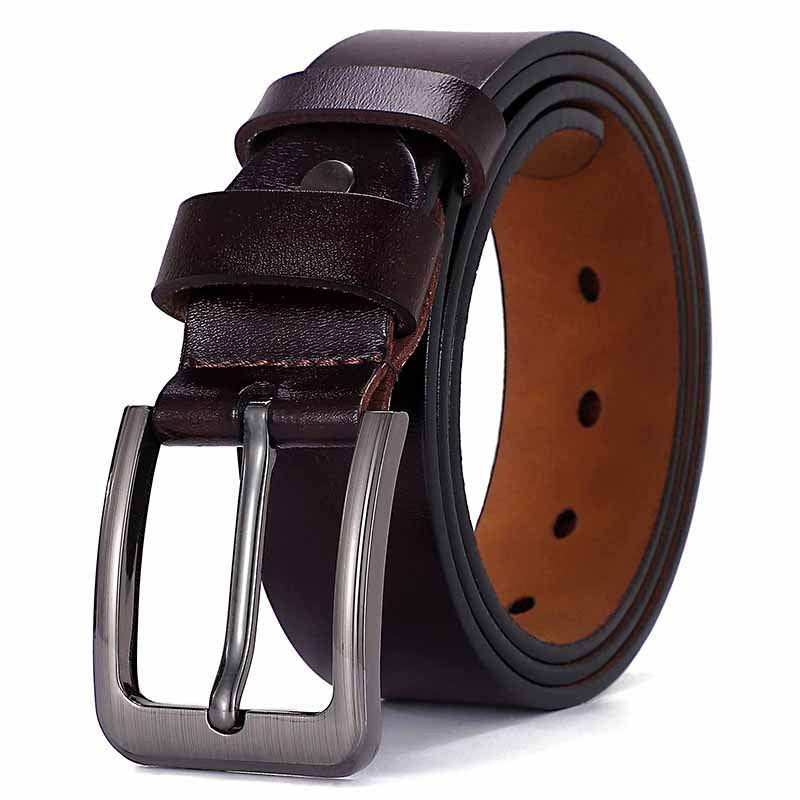 Men's needle buckle belt retro pants belt pure cowhide leather belt