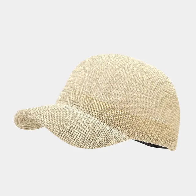 Paper Grass Breathable Baseball Hat Women's Solid Adjustable Sunshade and Sunscreen Duck Tongue Hat