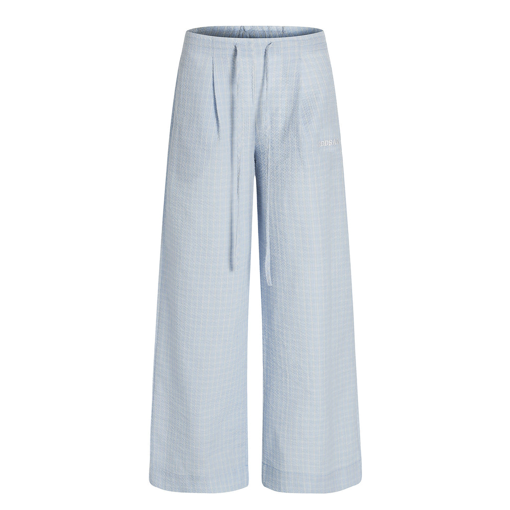 Checkered pants wide leg pants loose pants