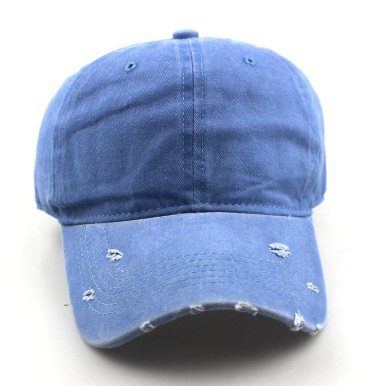Autumn and winter distressed personalized soft-top cap Harajuku retro hat