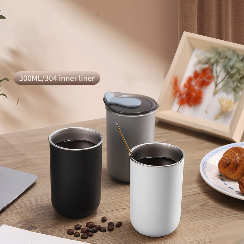 Ins Style Coffee Cup Nordic Office Home Office Worker Handy Drinking Cup Stainless Steel Portable Water Cup With Cover