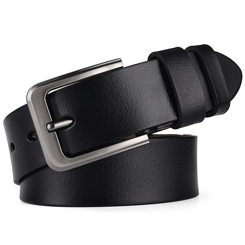 Men's needle buckle belt retro pants belt pure cowhide leather belt
