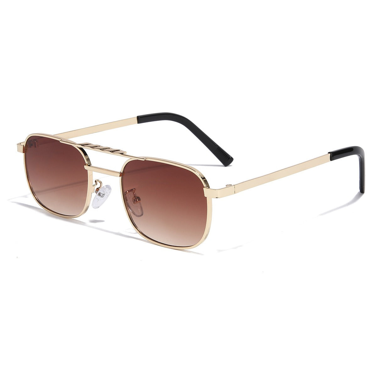 Small frame men's sunglasses, high-end metal double bridge women's casual sunglasses, UV protection