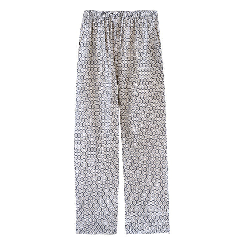 Women's Cotton Crepe Pajama Pants Loose Fit Elastic Waist Sleep Bottoms Breathable Sleep Bottoms Home Lounge Wear Four Seasons