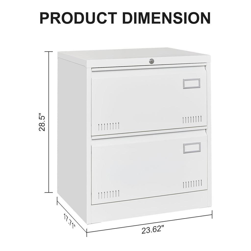 Horizontal file cabinet, 2 drawers, white file cabinet with lock, metal file cabinet with lock, 3 drawers, legal office cabinet