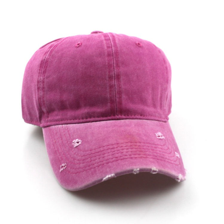 Autumn and winter distressed personalized soft-top cap Harajuku retro hat
