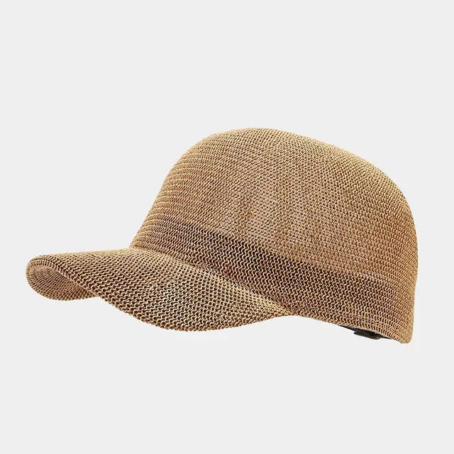 Paper Grass Breathable Baseball Hat Women's Solid Adjustable Sunshade and Sunscreen Duck Tongue Hat