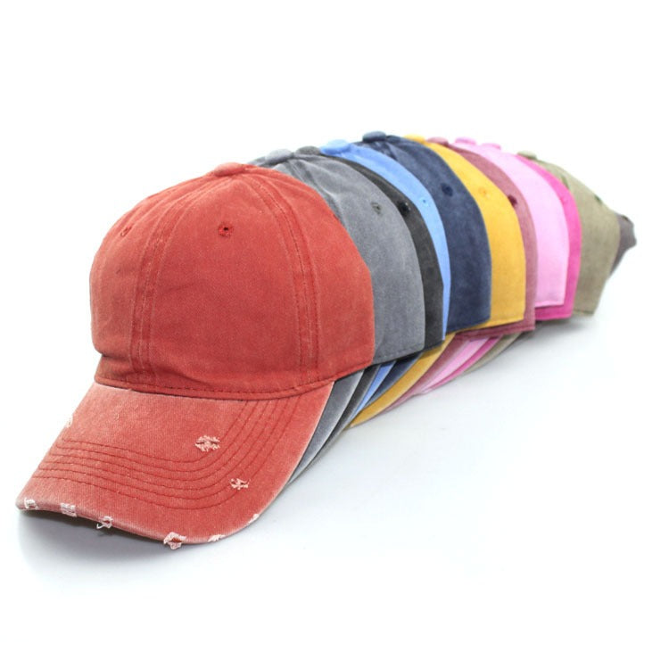 Autumn and winter distressed personalized soft-top cap Harajuku retro hat