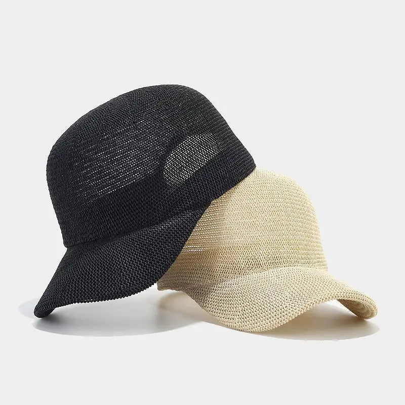 Paper Grass Breathable Baseball Hat Women's Solid Adjustable Sunshade and Sunscreen Duck Tongue Hat