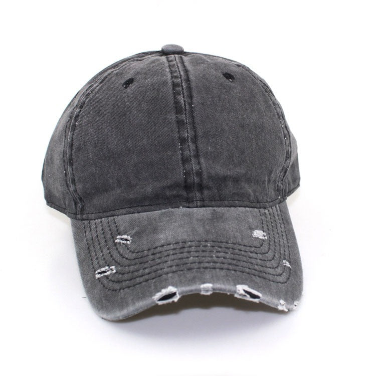 Autumn and winter distressed personalized soft-top cap Harajuku retro hat