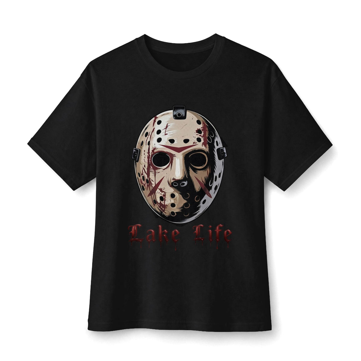 Horror Lake Life Tee — Mask Graphic T-Shirt for Halloween Fans