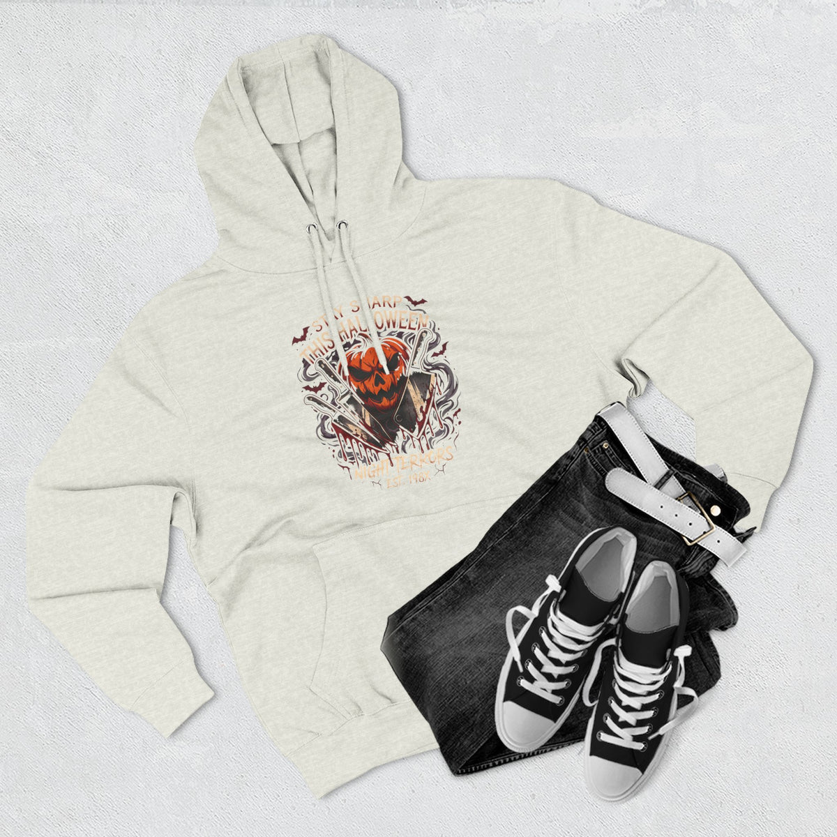 Halloween Pumpkin Skull Hoodie — Spooky Jack-o'-Lantern Fleece Sweatshirt