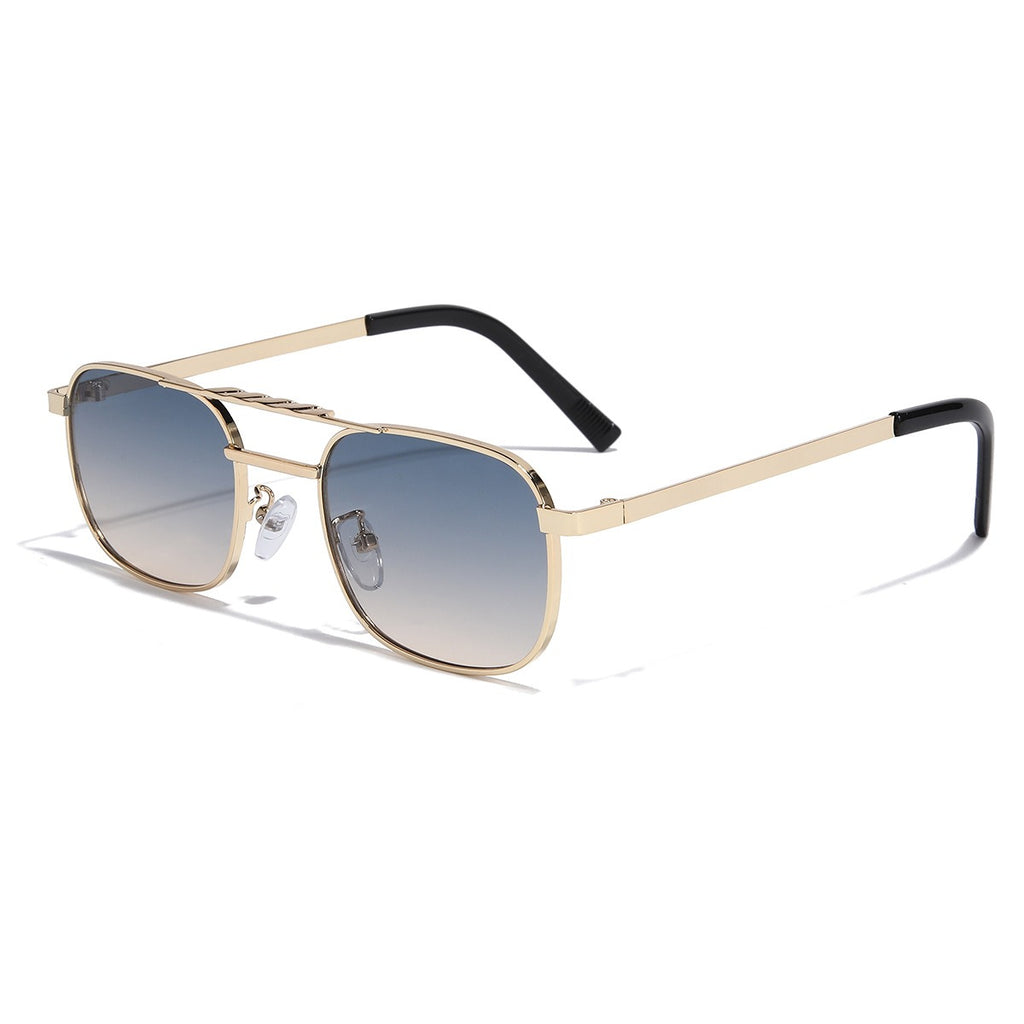 Small frame men's sunglasses, high-end metal double bridge women's casual sunglasses, UV protection