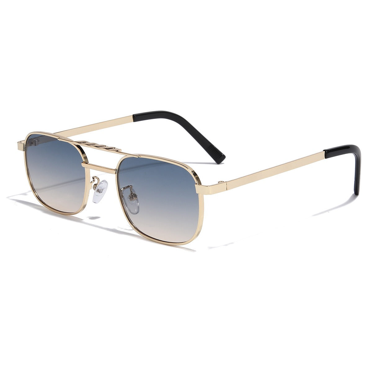 Small frame men's sunglasses, high-end metal double bridge women's casual sunglasses, UV protection