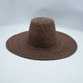 High top brown wheat straw big brim holiday straw hat for women summer sun protection