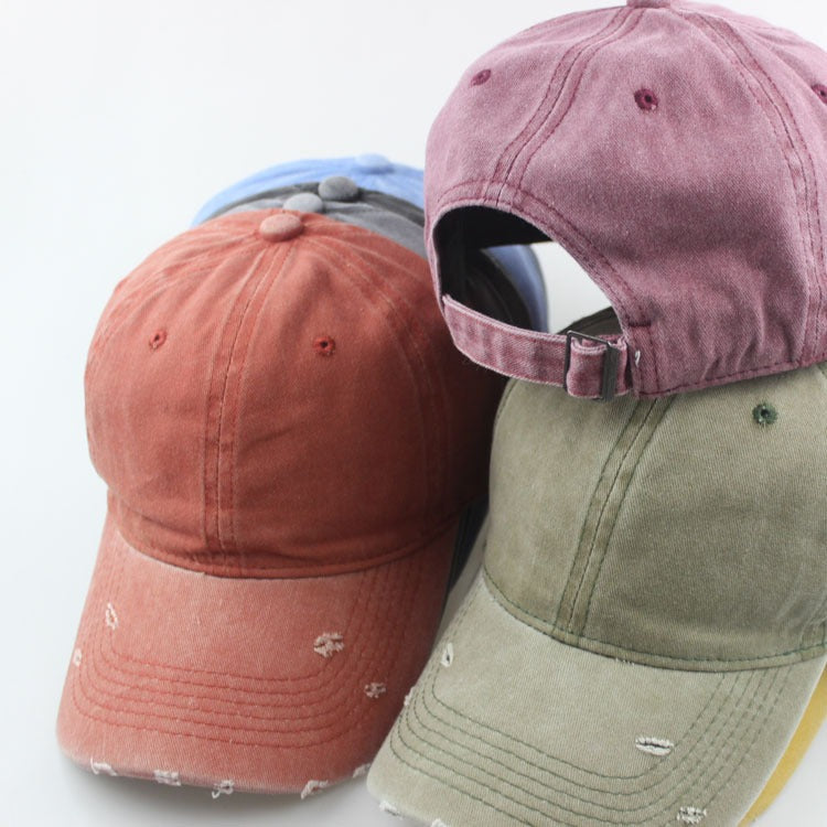 Autumn and winter distressed personalized soft-top cap Harajuku retro hat