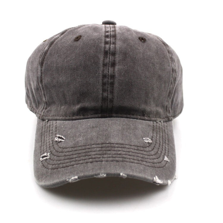 Autumn and winter distressed personalized soft-top cap Harajuku retro hat