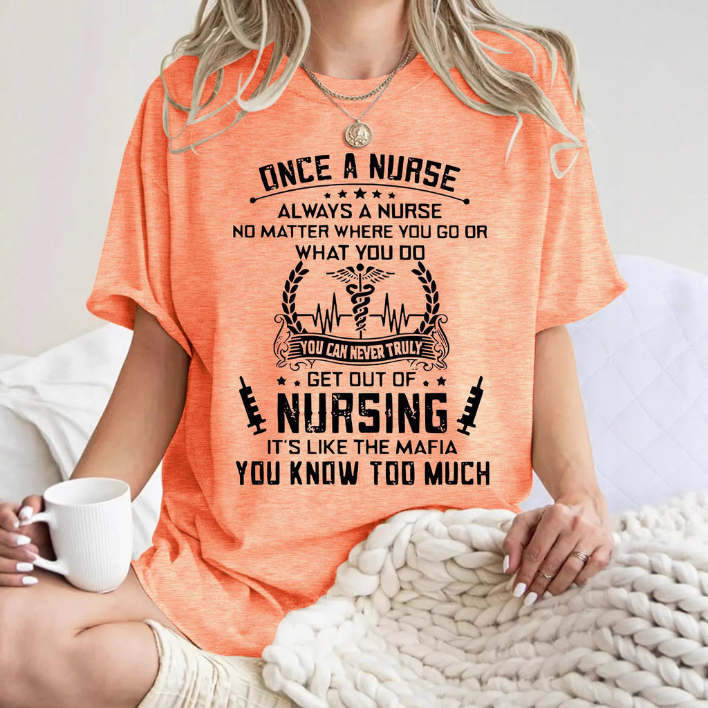 T-shirt inspirational quotes and medical symbol printed round neck