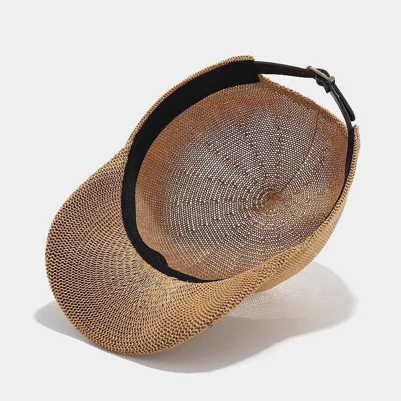 Paper Grass Breathable Baseball Hat Women's Solid Adjustable Sunshade and Sunscreen Duck Tongue Hat