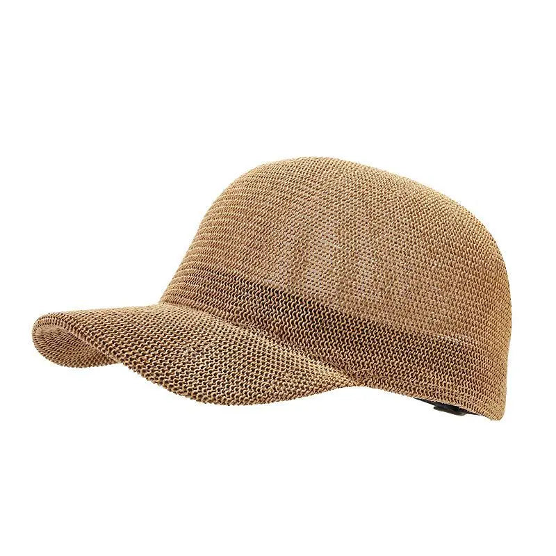 Paper Grass Breathable Baseball Hat Women's Solid Adjustable Sunshade and Sunscreen Duck Tongue Hat