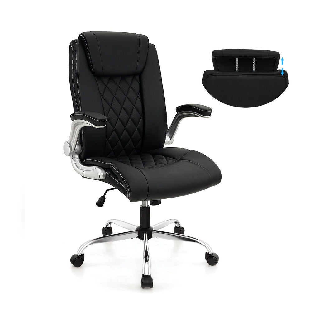 Executive Office Chair with Adjustable Headrest and Rocking