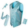 Ferrecci Mens PV50-6 Turquoise with Turquoise Back Vest Set