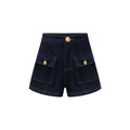 High Waist Ladies First Design Denim Shorts Spring New Style Slimming Outer Pocket Button Casual Pants for Women